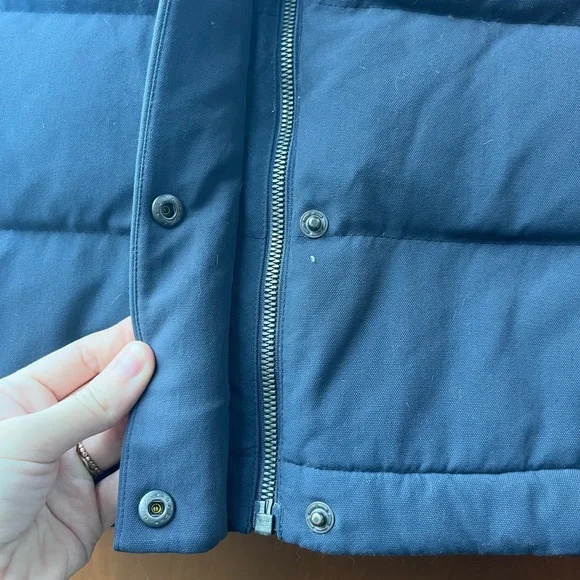 Patagonia Down Fill Puffer Hooded Bivy Vest In Navy Green Women’s M - Picture 7 of 11